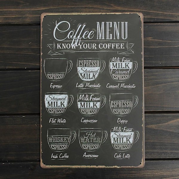 Retro metalskilt - Til café