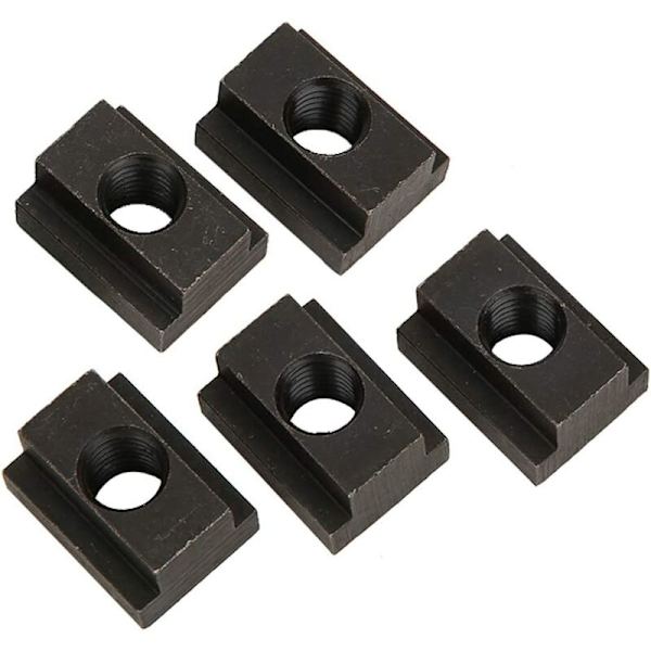 5 st M12 T-spår muttrar, T-spår muttergänga, med svart oxidfinish