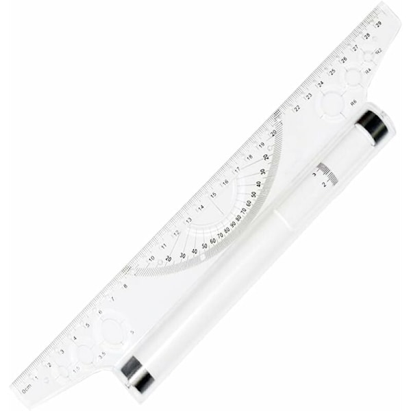 Parallell rullinjal, 30 rullande parallell linjal, parallell ritningslinjal, multifunktionell ritningslinjal, multifunktionell plast rullande parallell linjal, för vinklar och parallella linjer