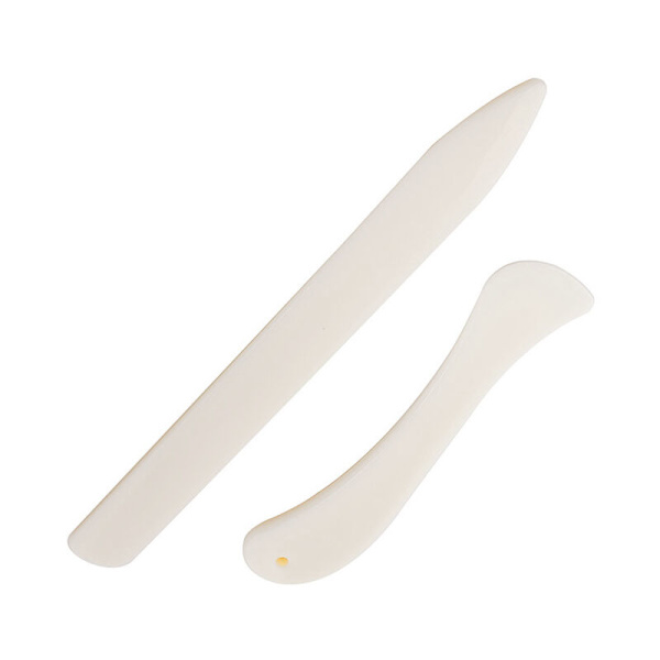 Sett med 2 Craft Bone Folding Markers, Bone Shaped Straight And Cur