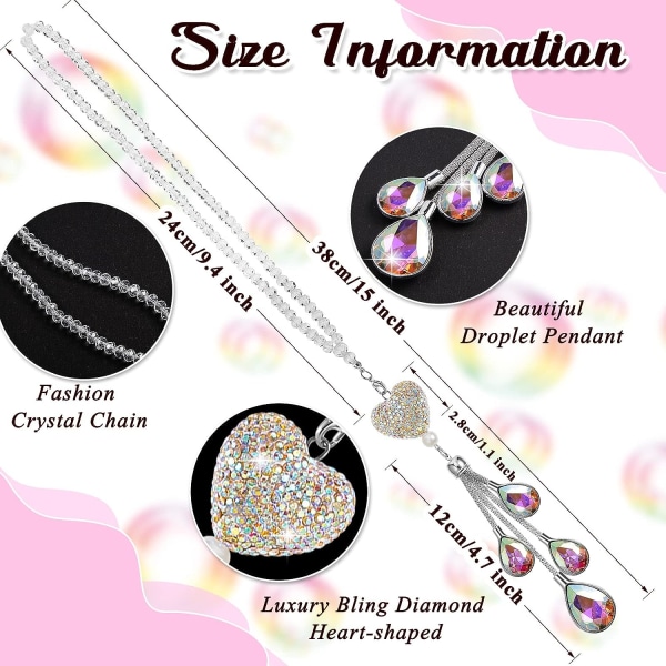 Sparkling Heart Diamond Car Accessories, Crystal Car Mirror Penda