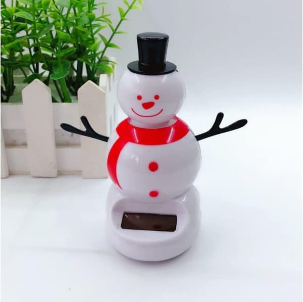 Solcells-dansande leksaksbil instrumentbräda solsnögubbe dockor bobble head D