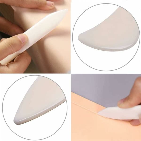 Sæt med 2 Craft Bone Folding Markers, Bone Shaped Straight And Cur