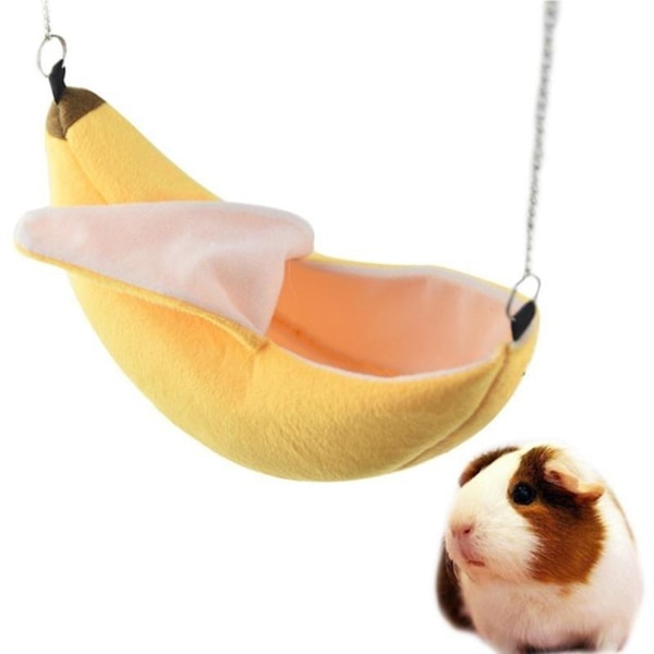 2 st bananhängmatta för hamster, hängande varm säng för smådjur