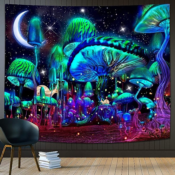 rippy Mushroom Tapestry Snails Moon and Stars Tapestry Mushroom R