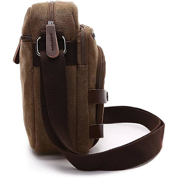 Liten vintage canvas resväska miniväska axelväska crossbody handväska
