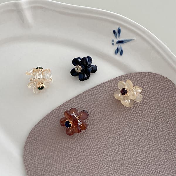 Korean Flower Mini Catch Clip Hiustarvikkeet Söpöt Hiusklipsit, 4 kpl