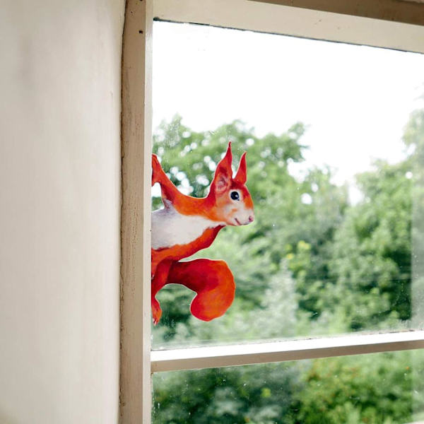 3PCS Peeping Squirrel Wall Decal, Woodland Stickers for Walls and Windows  Stick