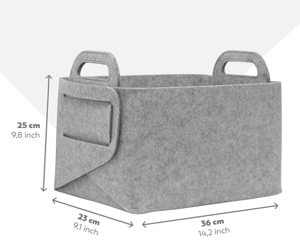 Huopakori - Mitat 36 x 25 x 23 cm (harmaa)