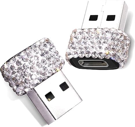 USB C naar USB mannelijke adapter 2 Pack Bling Strass Diamant
