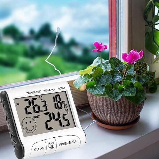 Digitalt hygrometer termometer med udendørs probe indendørs udendørs luftfugtighed