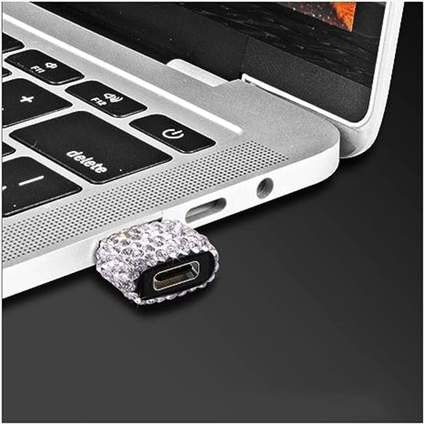 USB C naar USB mannelijke adapter 2 Pack Bling Strass Diamant