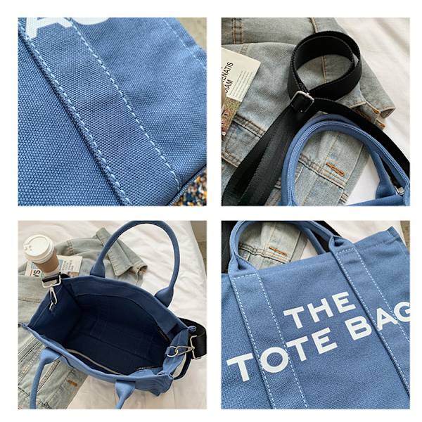 Toteväska för kvinnor, Mini Canvas Crossbody-väskor för kvinnor Den lilla resväskan, färg blå