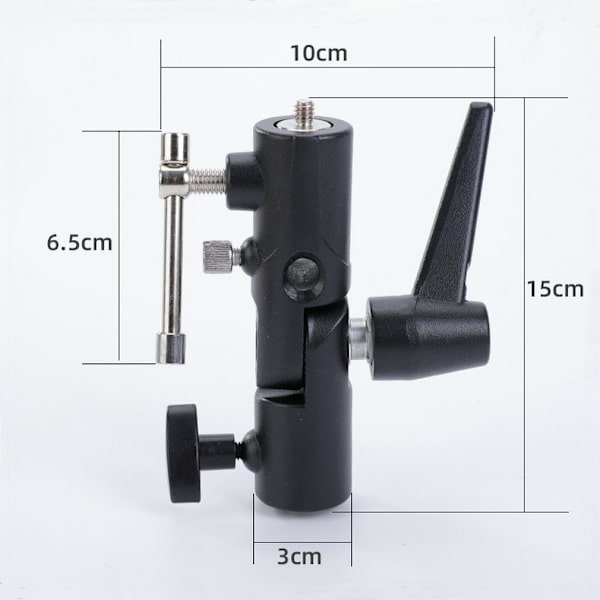 Kamerablixtfäste 180° Justerbart Blixtfäste med 1/4\" till 3/8\" Skruvadapter Blixtfäste för Ljusstativ Stativ Paraply