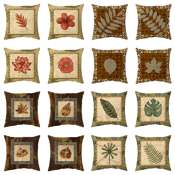 Sett med 16 stk putetrekk 45x45cm Vintage putetrekk