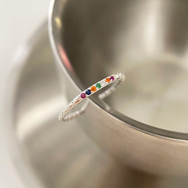 Flash diamant regnbue åben ring