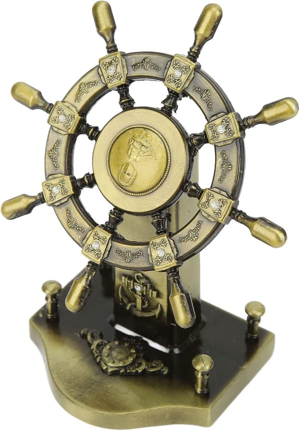 Skipshjul Ornament, Legering Skipshjul Statue Ror Ornament Pirat