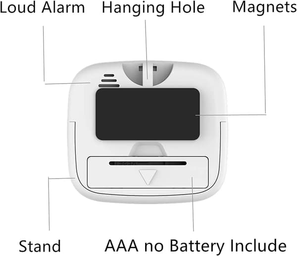 Magnetisk køkkenur med stort LCD-display med stopur