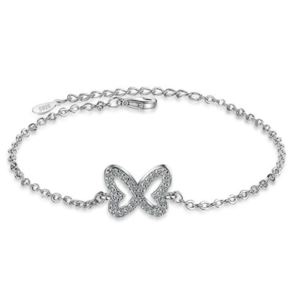 Sommerfugl Charm Armbånd Led 925 Sterling Sølv Kvinder Piger