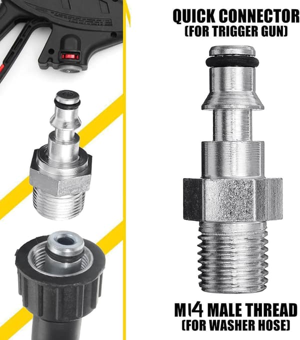 14mm Trykvaske Hurtigkoblingsadapter til Sneskumlanse (M14)