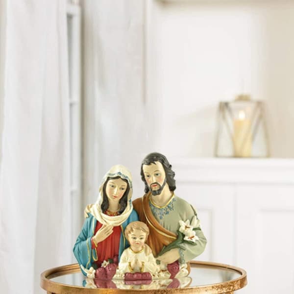 Religiøs hellig familie med barn statue grasiøs design Kristus Je