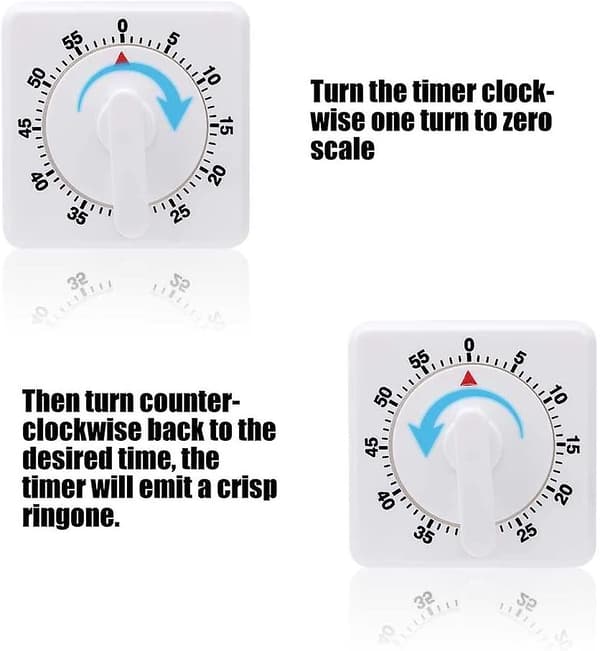 Mekanisk og magnetisk timer Visuel timer, eksamenstimer, køkkentimer, 60 minutters køkkentimer nedtælling