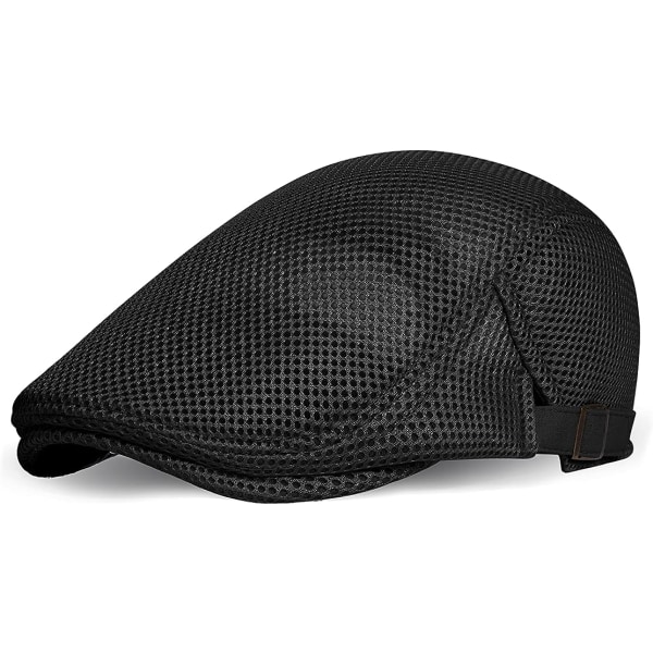 Beret Cap for Men Summer Mesh Breathable Drawstring Hat Newsboy F
