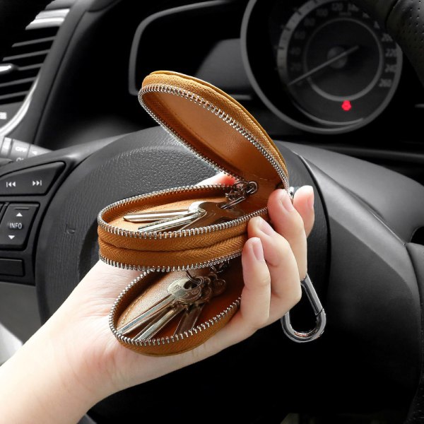 Double layer leather car key case