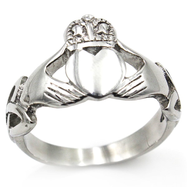 925 Sterling Silver Irish Claddagh Crown Love Heart Band | Celtic Friendship Pro