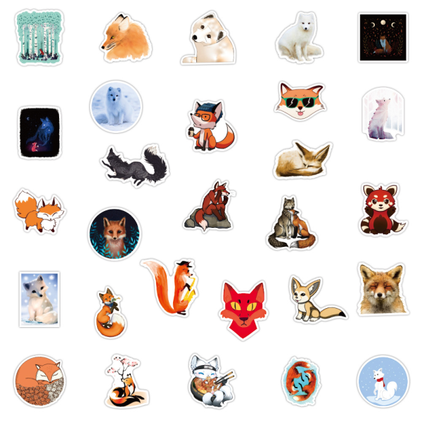 100 stk. Woodland Animal Stickers Blandet Tegneserie Klistremerker Vanntett Vannflaske