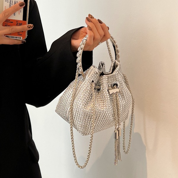 Kvinde Aften Taske Glitzrende Rhinestone Pung Designer Kæde Clutch Pung Taske Par