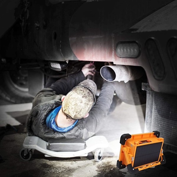 Byggplats LED strålkastare Uppladdningsbar 80W 5000LM Lätt Bärbar Belysning Nödbelysning vid haveri Mycket stark belysning Nödbelysning för garage för camping terrass