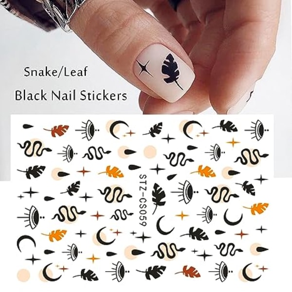 Starlight Nail Art Stickers Decals Negletilbehør Dekorationer 3D Slange Negle St