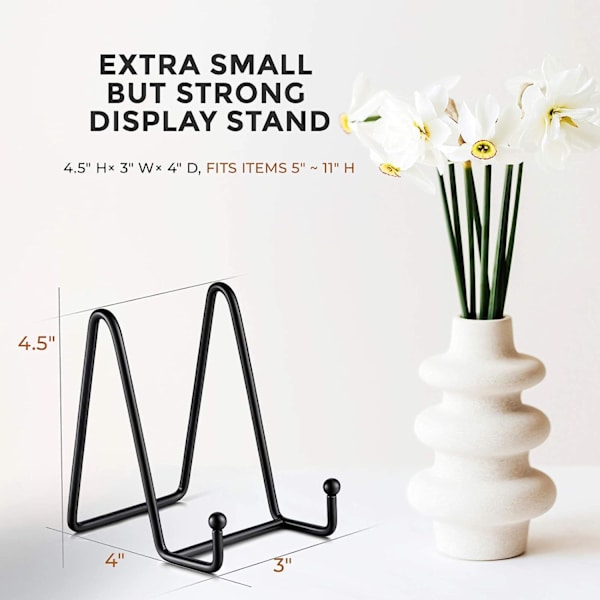 Pladestel til udstilling - 4,5 tommer pladeholder-displaystativ + metalramme