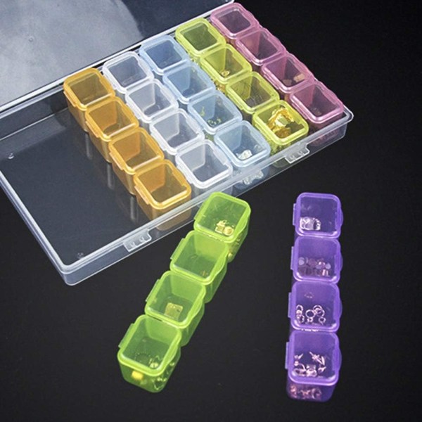 1 Pack 28 Grids Diamond Painting Box Plastic Jewelry Organizer St