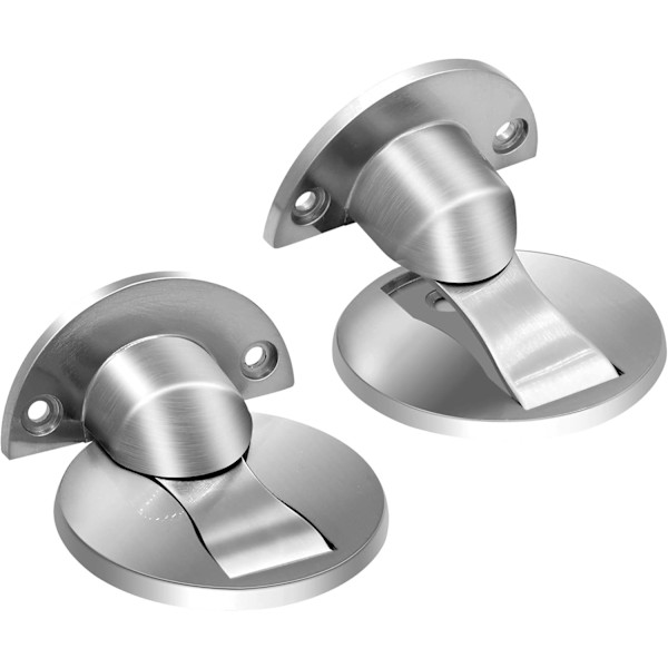 Magneettiset Ovienpysäyttimet - 2 Pakkausta - Magneettinen Ovienpysäytin - Harjattu - Näkymätön ja Kestävä - Ei Porauksia