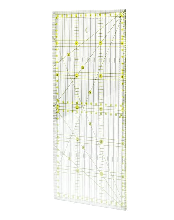 15 x 30 cm Patchwork lineal med vinkelangivelser, Præcis sylineal til
