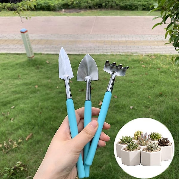 Mini hageverktøy, 6 stk mini hageverktøysett, håndspade spade rake hage