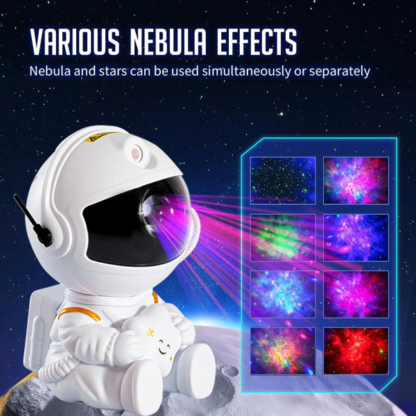 Astronaut Galaxy Projektor, Stjerneprojektor Galaxy Natlys - A