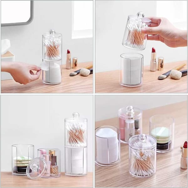Bomullsdottbeholder Bomullsdottdispenser Plast Bomullsdottbeholder Transparent