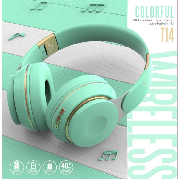 1 kpl sininen T14 Bluetooth-kuulokkeet langattomat musiikkikuulokkeet Fitness-urheilu Macaron-lahjat Bluetooth-kuulokkeet