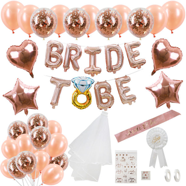 Möhippadekorationer - Bride to Be Balloon Kit - Rose G