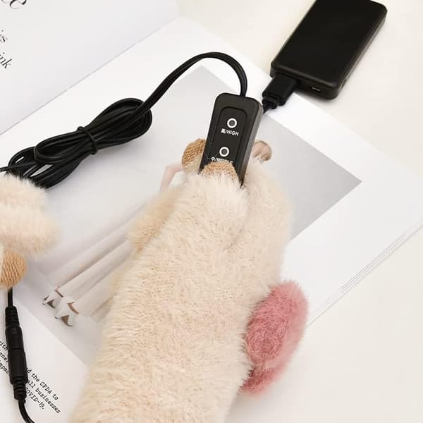 USB-opvarmede luffer, vintervarme handsker til mænd og kvinder, fuld og halv finger