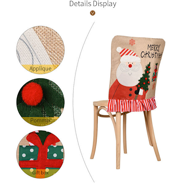 2-pack jultomte stolsöverdrag, stolsryggöverdrag, jul