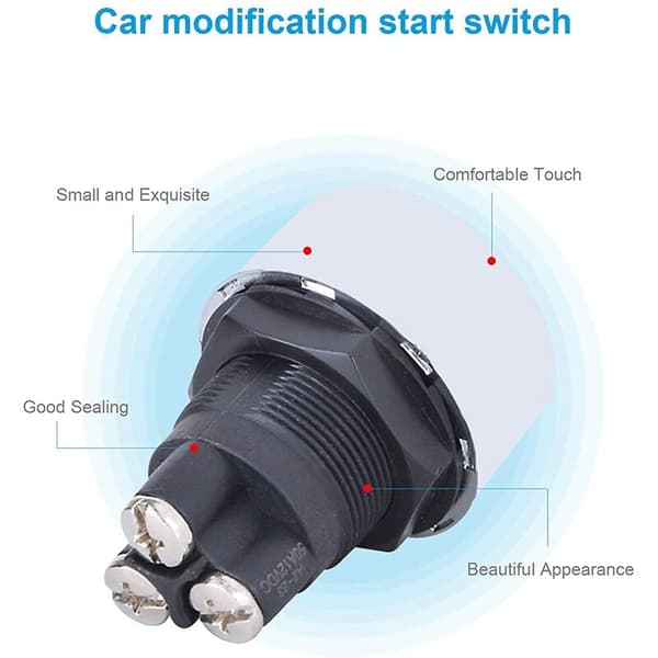 Motorstartknapp DC 12V 50A Multifunksjonell trykknappbryter Tenning Starter