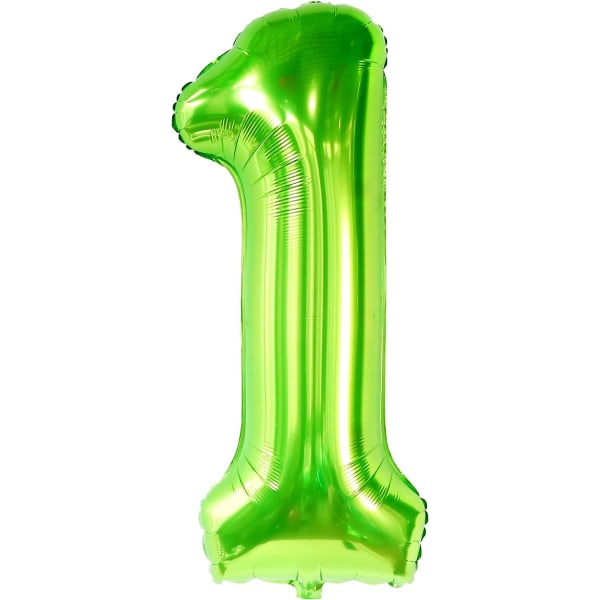 Kæmpe, grøn én ballon til første fødselsdag - stor, 40 tommer | Gr