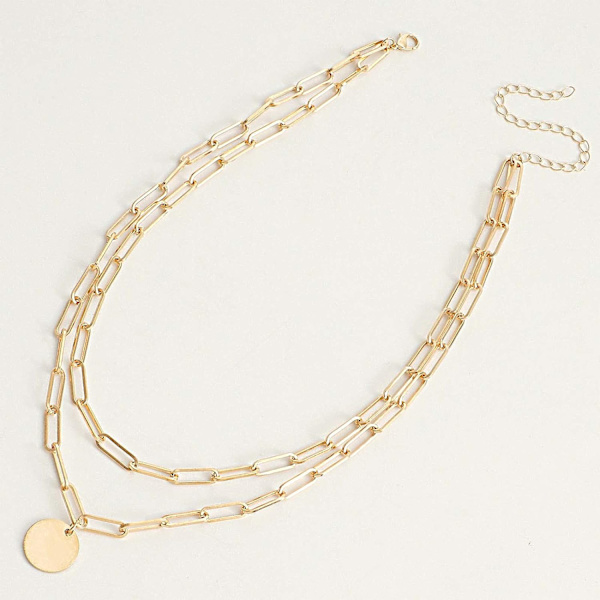 Punk Lagdelt Chunky Halskæde Choker Guld Papirclips Kæde Halskæde