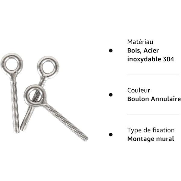 M10 304 Rustfritt Stål Lukket Sveisespole Skrue Gjengestang Bolt 5PCS，