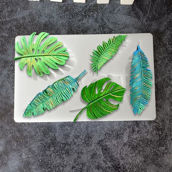 1 stk. Tropisk Palme Monstera Blade Silikone Fondant Form Plante Kage Bage Isform
