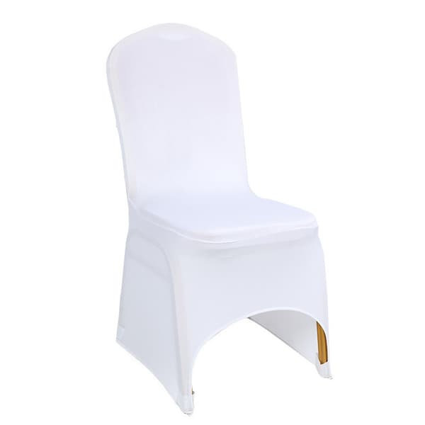 Elastisk stolbetræk til bryllup hotel, hvid (ekskl. buet form) x6